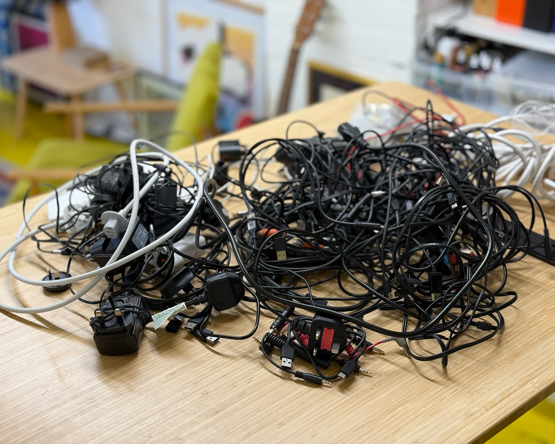 Today was spent mainly sorting out a big old pile of cables